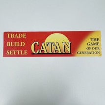 Settlers of Catan Board Game Bumper Sticker 11.5&quot; x 3&quot; Trade Build Settle, 2012 - $14.99