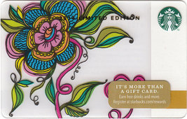 Starbucks 2014 Limited Edition Valentines Flower Gift Card New No Value - £3.13 GBP