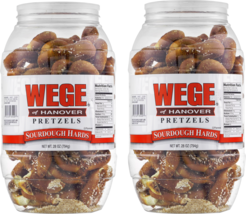 Wege of Hanover Sourdough Hard Pretzels, 2-Pack 28 oz. Barrels - £26.86 GBP