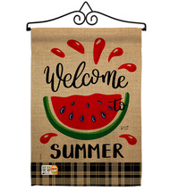 Watermelon Summer - Impressions Decorative Metal Wall Hanger Garden Flag Set GS1 - £23.51 GBP