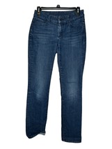 Ann Taylor LOFT Women Jeans Curvy Fit Straight Low-Rise Stretch Denim Blue 27 - £15.81 GBP