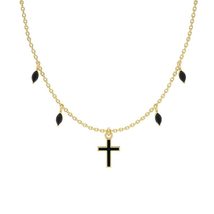Stylish Sterling Silver Multicolour Cross Necklace - Vibrant, Eclectic, ... - $35.00