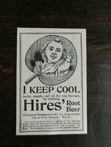 Vintage 1893 Hires Root Beer I Keep Cool Original Ad - £5.29 GBP