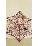 Halloween 18&quot; Hanging Metal Glitter Spider Web Wall Decor - $14.99