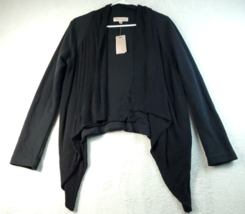 Philosophy Cardigan Sweater Women Sm Black Ribbed Knit Long Sleeve Open ... - £15.00 GBP