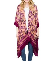 Time and Tru ~ Pink Floral ~  Layering Piece ~ Kimono ~ Small/Medium (S-M) - $30.00