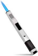 Long Jet Flame Refillable Butane Pen Lighter With Fire Lock Visible Gas ... - £25.24 GBP
