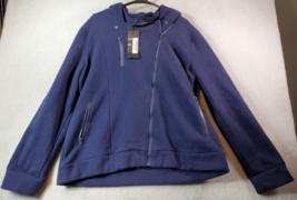 DJT Hoodie Women Size 2XL Navy Knit Raglan Sleeve Pocket Hooded Full Zipper NWT - £21.29 GBP