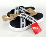 Puma Platform Slide Sandals Size 6.5 White Black 380677-01   - $26.72
