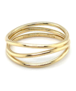 Tiffany &amp; Co. Elsa Peretti 18k Yellow Gold Three Row Wave Band Ring Size... - $1,941.37