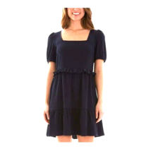 BCX Junior Womens L Navy Blue Tiered Fit Flare Dress NWT BC21 - £19.57 GBP