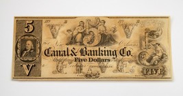Unissued $5 Canal & Banking Co. New Orleans Note AU Condition - $118.80