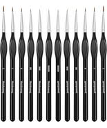 12Pcs Miniature Paint Brushes Fine Tip Set for Art Nail Model Craft Oil ... - $223.30 MXN