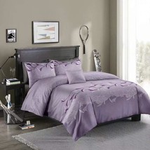 European Jacquard Duvet Cover Set Queen Retro Floral Bedding Cover Purple For Gi - £49.01 GBP