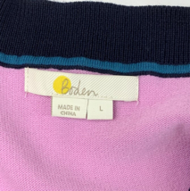 Boden Sweater Boat Neck Pink Black Large Cotton Blend 3/4 Sleeves Lightweight - £19.10 GBP