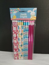 NEW Easter Pencils 12 Standard pencils with Assorted Bunny Egg &amp; Solid designs - £4.70 GBP