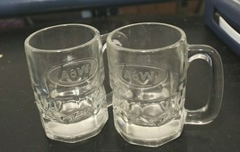 PAIR OF SMALL VINTAGE A&amp;W MUGS - 3 1/4&quot; TALL - EMBOSSED LOGO - £11.83 GBP