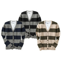 NWT Old Navy Men Striped Wool Blend Sweaters V-Neck 5 Button Cardigans S... - £31.96 GBP