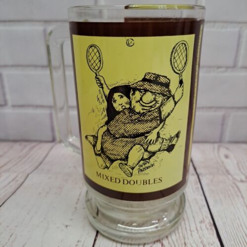 VTG Gary Patterson Tennis Mixed Doubles Mug Glass Thought Factory - $9.66