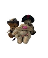 Lot of 3 Sm. Boyds Bears - 2 Bears, 1 Rabbit W/ Hats Camille &amp; Chstiana ... - $15.24