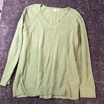 Gap Pullover Waffle Knit Sweater Womens XL Green Cotton Blend Casual Kni... - $16.50