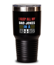 Dad Tumbler I Keep all Dad Jokes in DadABase Black-T-30oz  - £24.60 GBP