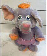 Vintage Disney Plush Wuzzles Eleroo Elephant Purple Hasbro Softies 12&quot; T... - $271.34 MXN