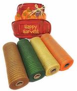 Fall Harvest Wreath Kit: 4 Rolls 10&quot; Decorative Mesh (Orange, Green, Bro... - £30.72 GBP