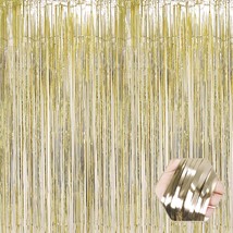 6 Pack Foil Fringe Curtain Backdrop, 3.28Ft X 6.6Ft Metallic Tinsel Foil Fringe  - £20.05 GBP