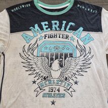 American Fighter Shirt Mens XL Blue Colorblock Logo Eagle Graphic Print ... - $24.94