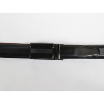 Men VALENTINI Leather Track Belt Adjustable Removable Buckle V525 Black image 8