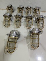 Japanese Naval Patt Passageway Wall Light – Brass Cage Lot Of 10 - £648.01 GBP