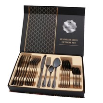 PRODUCT 100% Complete 24 in 1 Table Cutlery Set in Stainless Steel, Blac... - $90.00