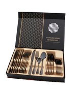 PRODUCT 100% Complete 24 in 1 Table Cutlery Set in Stainless Steel, Blac... - £71.85 GBP