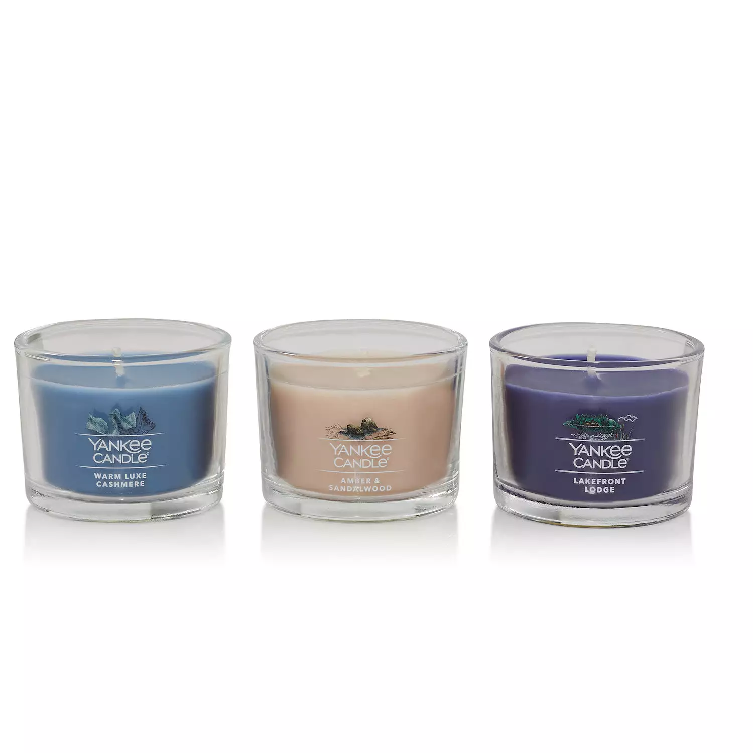 NEW Yankee Candle Flannel Weather Scented Votive Candle Set of 3 single wick - $10.95