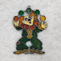 Juggling Clown Suncatcher Sun Catcher Vtg Metal &amp; Acrylic  5” Tall - £7.31 GBP