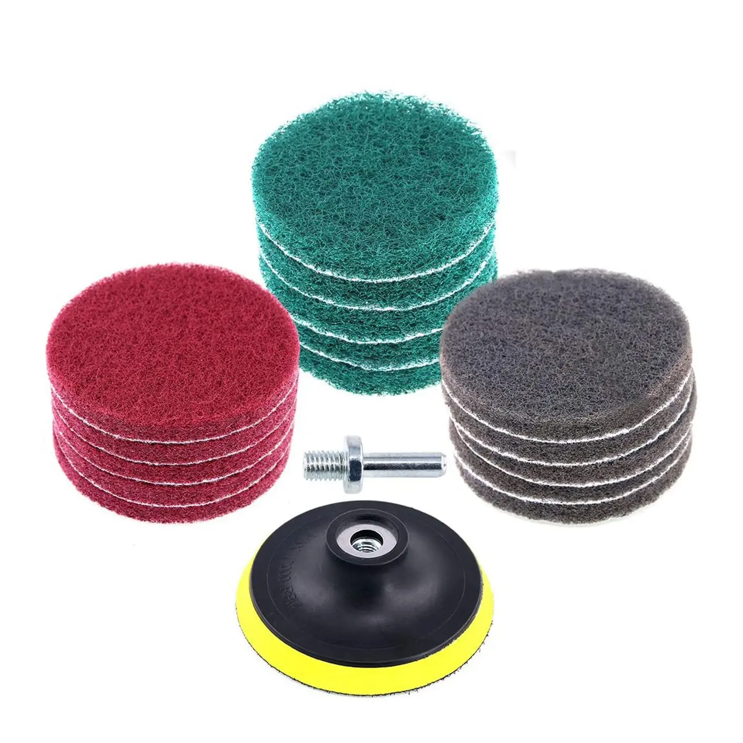 16Pcs 4 Inch Drill Power Brush Tile ScScouring Pad Cleaning Kit with 4 Inch Disc - £46.24 GBP