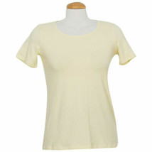 EILEEN FISHER Lemonade Yellow Organic Cotton Stretch Jersey Jewel Neck T... - £39.95 GBP