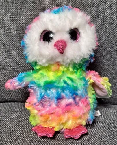 Ty Beanie Boos - OWEN the Multi Color Owl (1st Version) CLEAN GIFT - $14.99