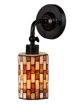 Wall Sconce DALE TIFFANY CALICO Mosaic 1-Light Antique Bronze Art Glass ... - £163.11 GBP