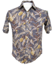 Hawaiian ALOHA shirt S pit to pit 21 DAVID TAYLOR cotton tropical pineapple - £11.93 GBP