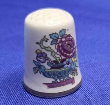 Mason&#39;s Patent Ironstone England Porcelain Floral Thimble - $18.69