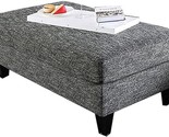 Sr03Cm6363-Ot Chenille Ottoman With Tappered Feet, Gray - $689.99