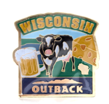 Wisconsin Outback Steakhouse Enamel Pin Advertise Souvenir Beer Cheese Dairy Cow - £9.75 GBP