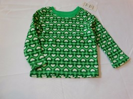 The Children&#39;s Place Girl&#39;s Long Sleeve Waffle Shirt Green Hearts Size V... - £10.35 GBP