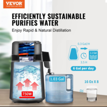 VEVOR Water Distiller, 4L 1.05 Gallon Pure Water Purifier Filter For Home Counte - £63.79 GBP
