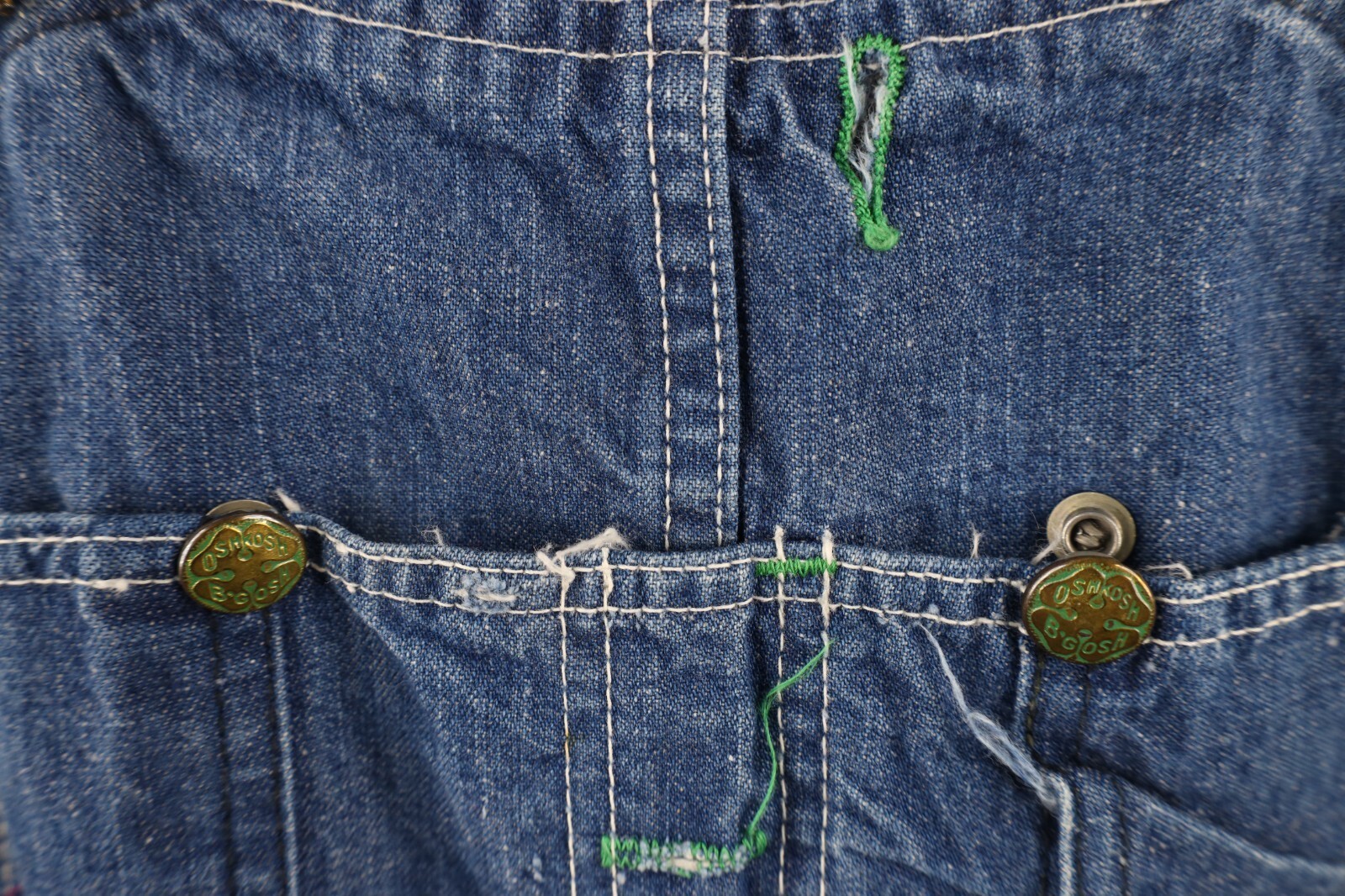 Vtg 50s 60s OshKosh B'Gosh Mens 38x34 Union Made Sanforized Vestbak Overalls USA Item image 8