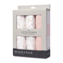 The Little Linen Company Muslin Swaddle 3Pk Prints - Ballerina Bunny Bundle - £95.07 GBP