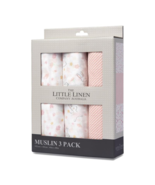 The Little Linen Company Muslin Swaddle 3Pk Prints - Ballerina Bunny Bundle - £94.54 GBP