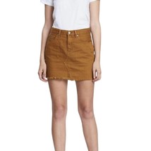 Neon Blonde NWT Tease Mini Denim Skirt Raw Hem Wild Honey Brown Size 25 - £36.57 GBP